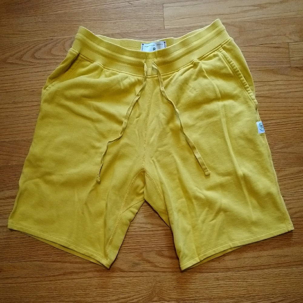 Reigning Champ Yellow Athletic Shorts Lightweight Elastic Waist